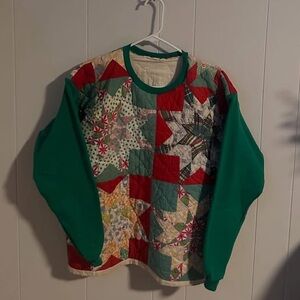 Colorful Handmade Patchwork Quilt Sweater